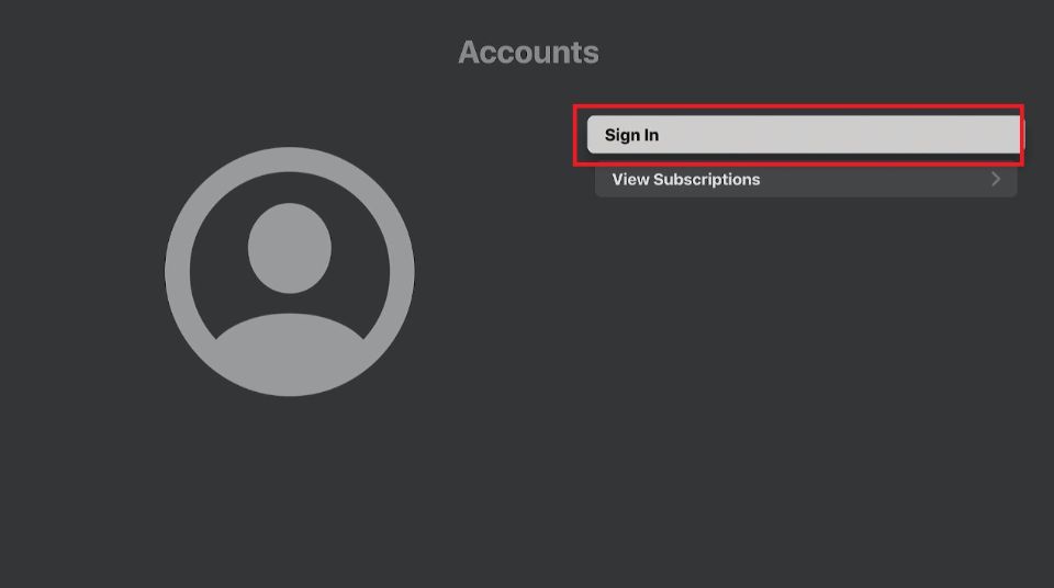 select sign-in option