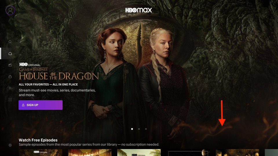hbo max home page