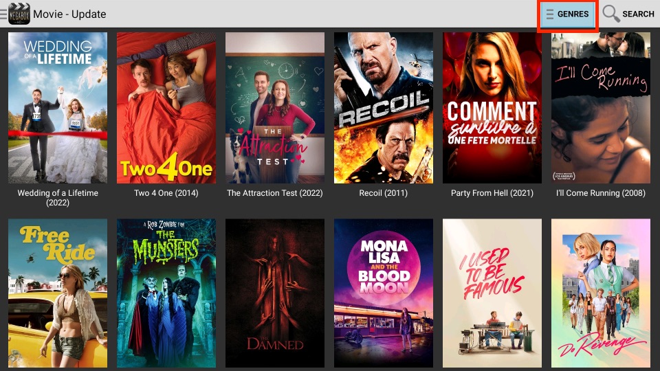 click on GENRES button