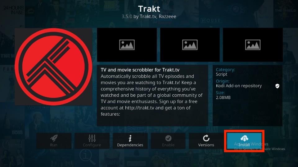 how to install trakt on kodi