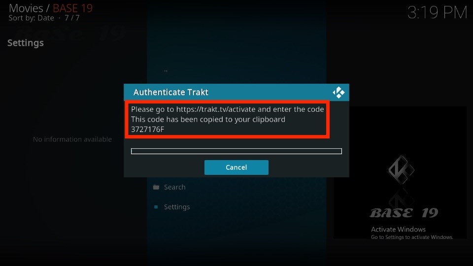 authenticate trakt