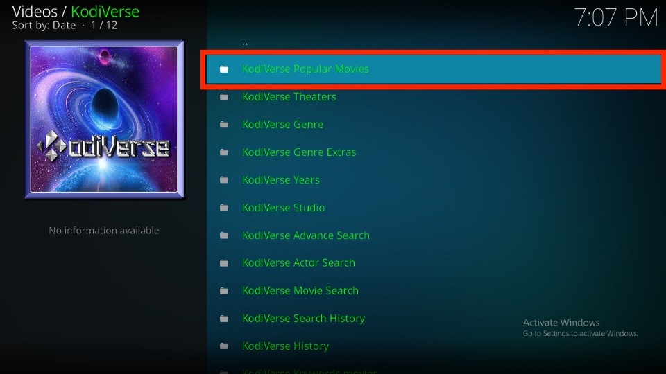 select KodiVeres Popular Movies
