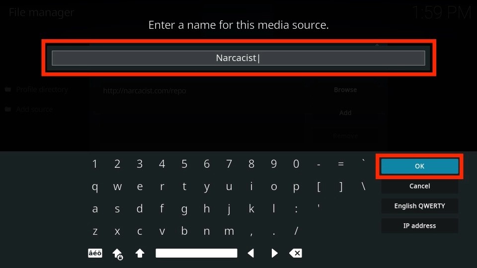 enter a name for media source