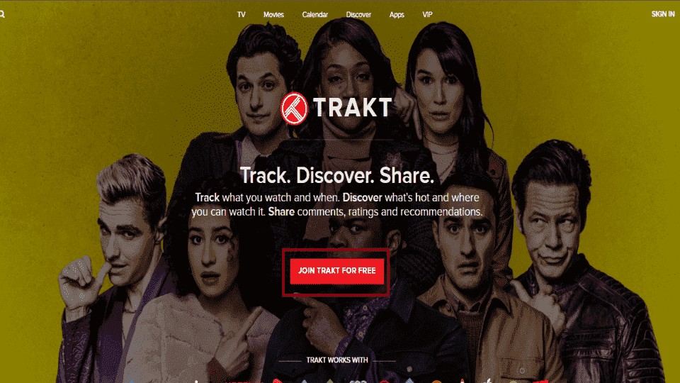 Click on Join Trakt for Free