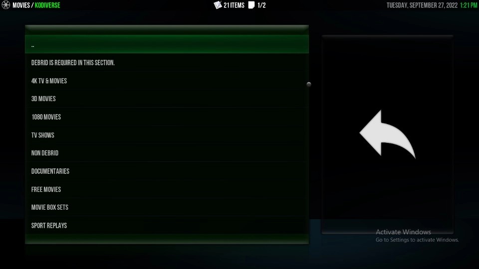 black lighting kodi addon