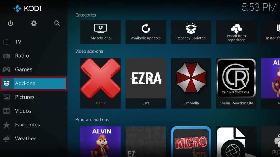 kodi addons