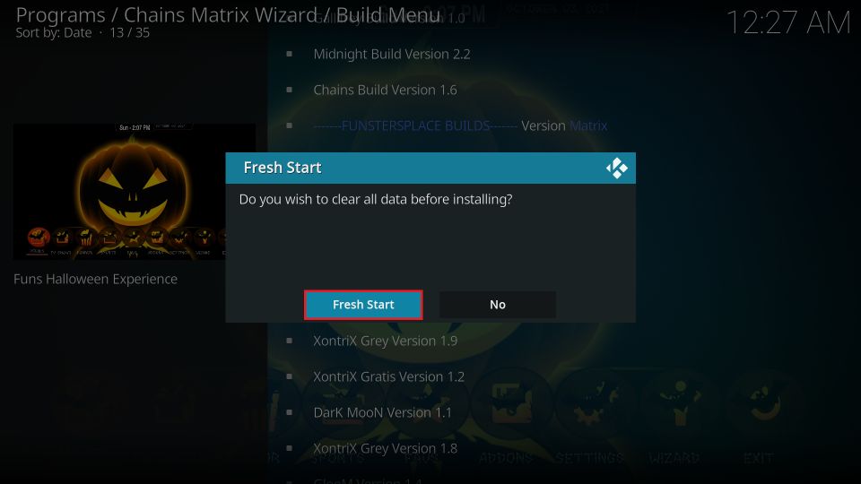  Click on Fresh Start