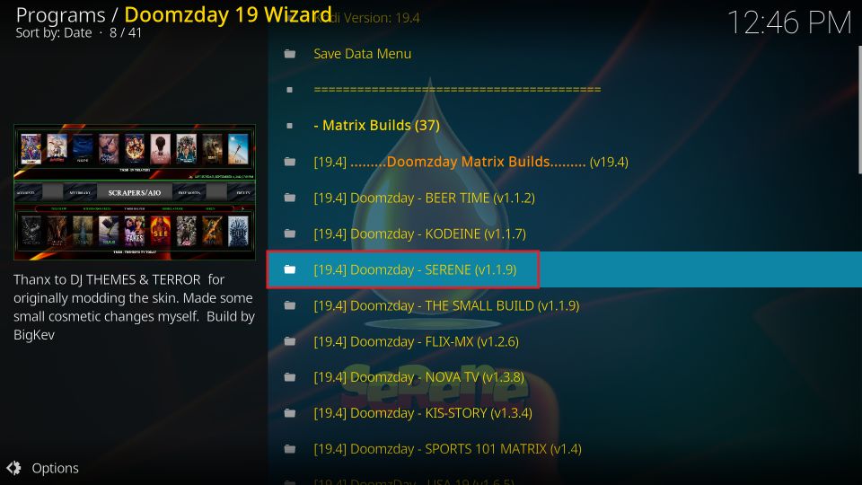 Doomzday Matrix Builds list