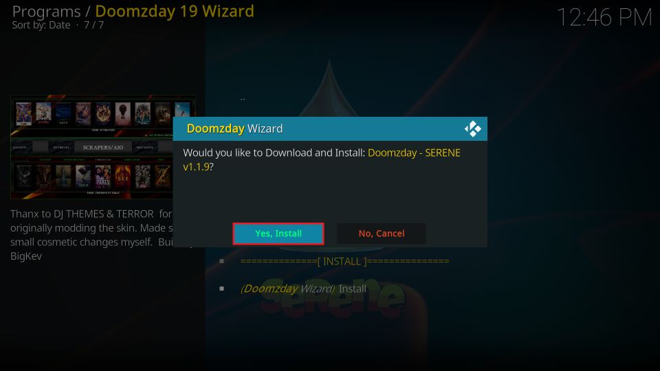 Click on Yes Install button