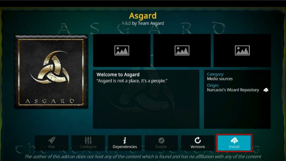 how to install asgard kodi addon
