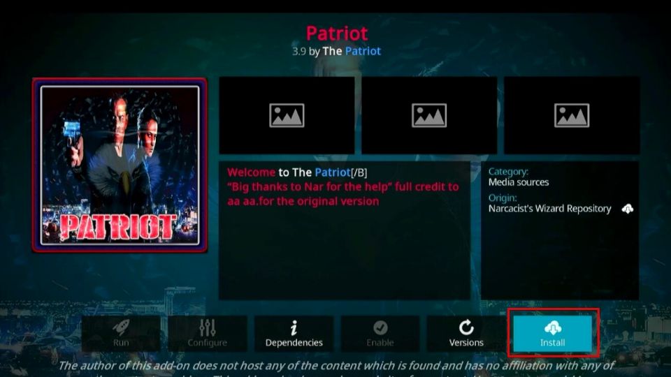 how to install patriot kodi addon