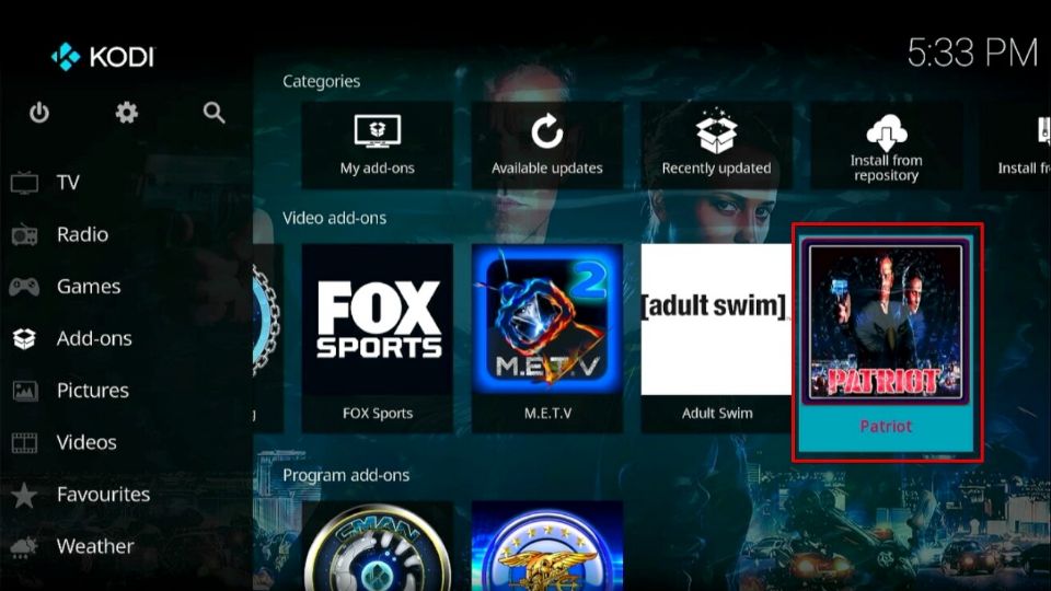 patriot kodi addon guide