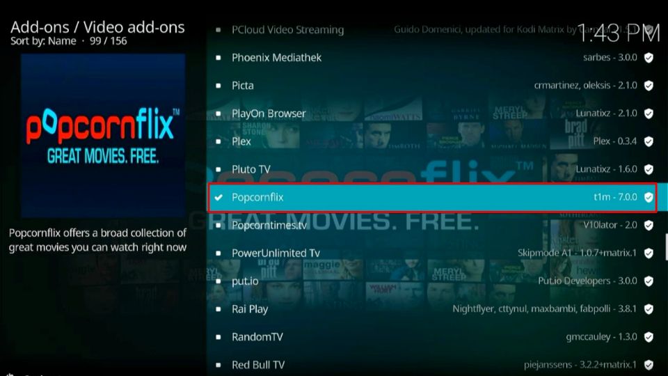 popcornflix kodi addon
