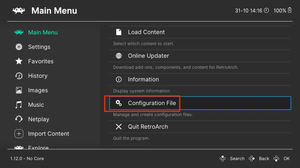 select Configuration File