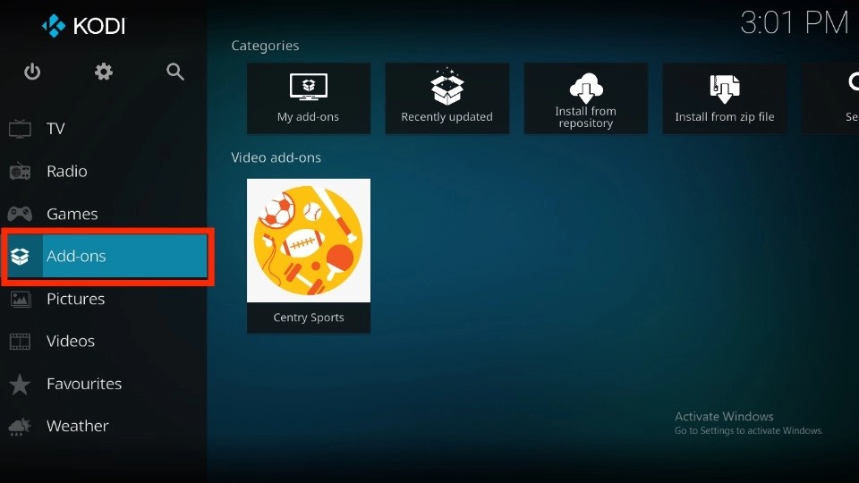 How to Use Centry Sports Kodi Addon