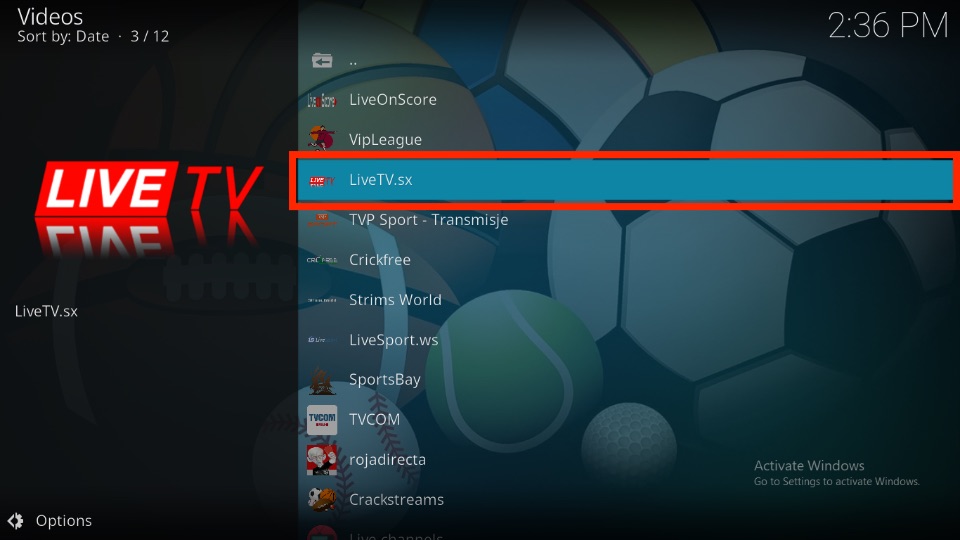 sportowa tv kodi addon