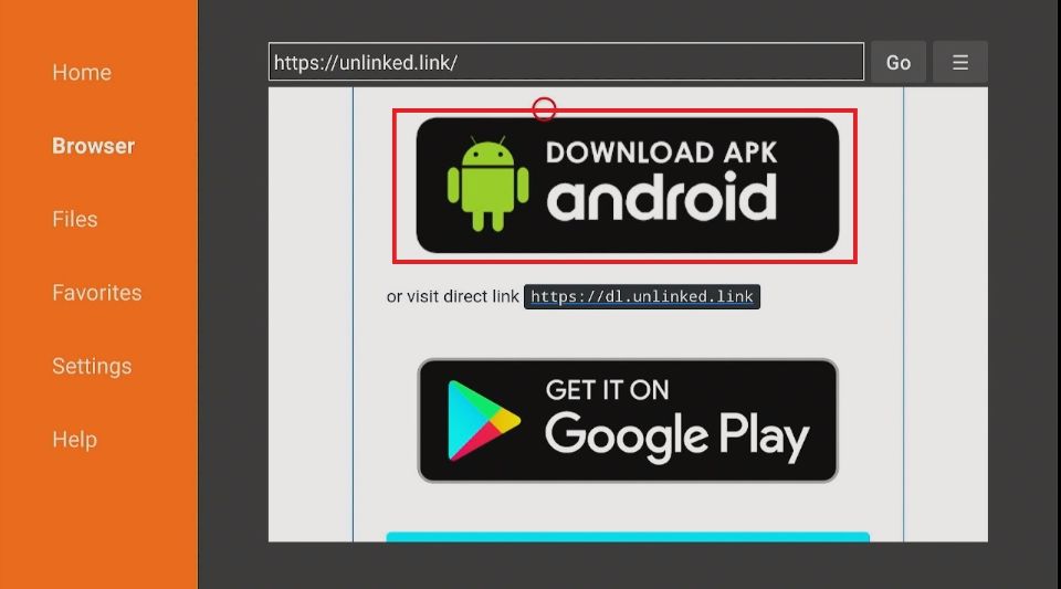 click the Download APK Android button