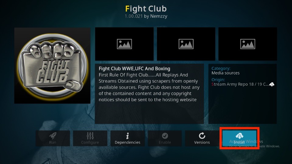 how to install fight club kodi addon