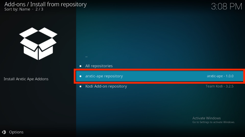 Choose arxtic-ape repository