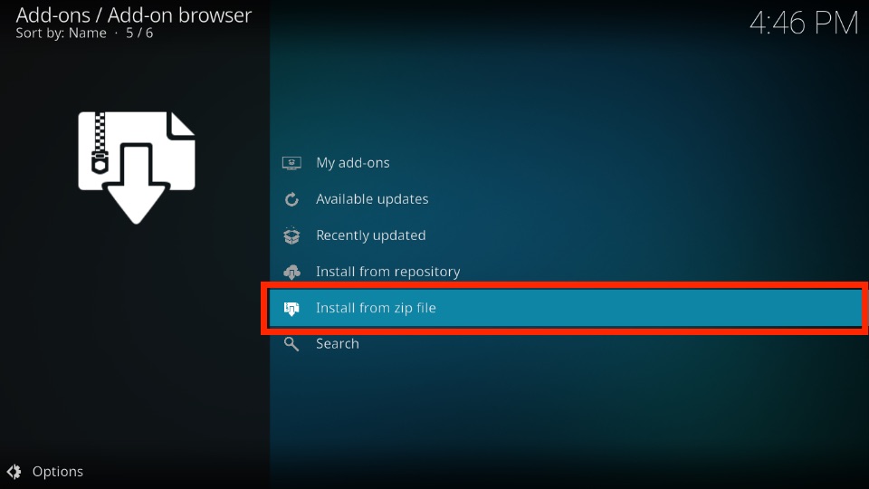  Install from zip file