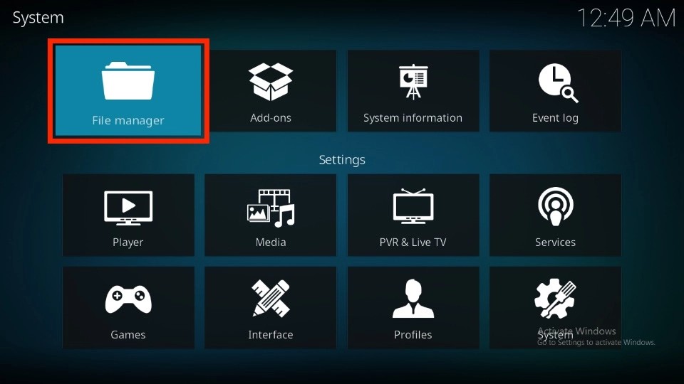 kodi File manager