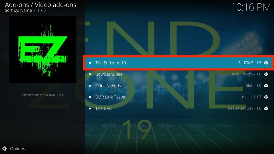 Select The Endzone 19