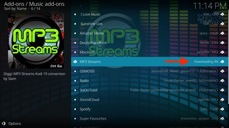 downloading mp3 streams for kodi
