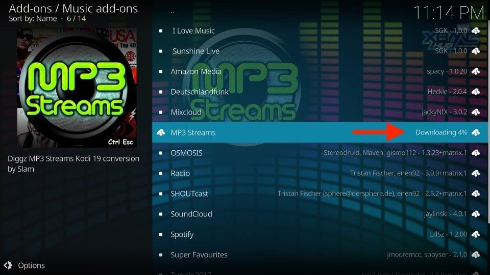 downloading mp3 streams for kodi