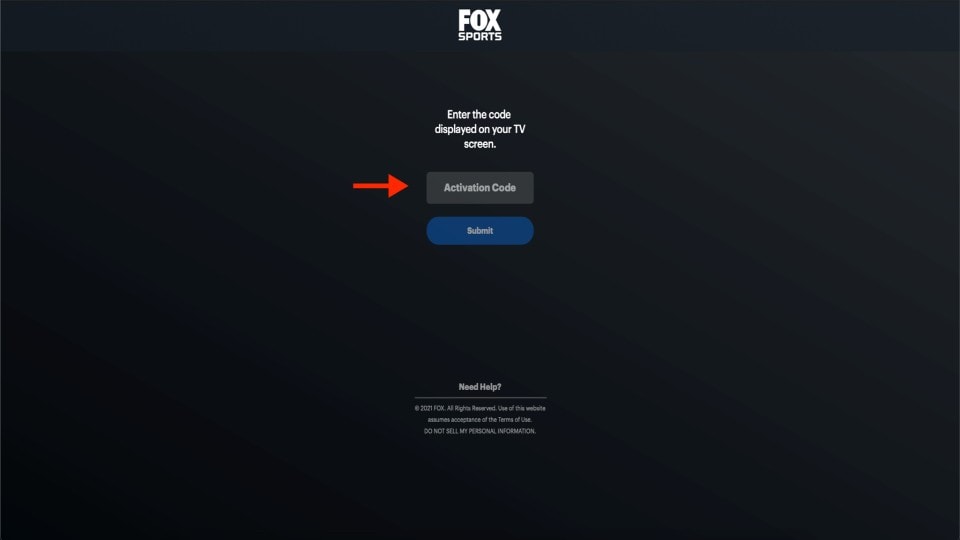 click on activation code