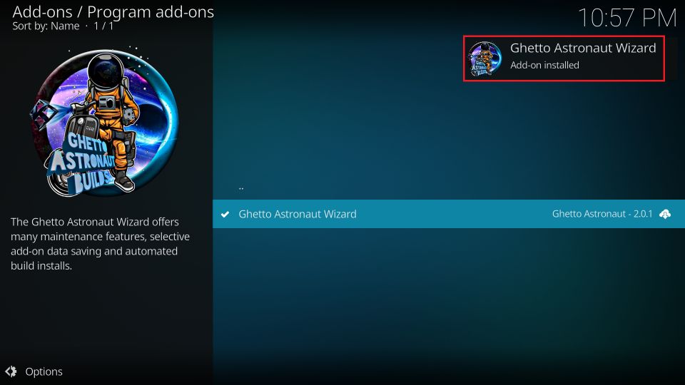 ghetto astronaut wizard Add on installed