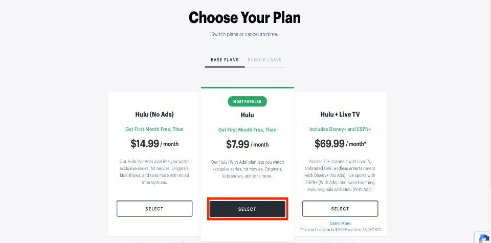 hulu subscription plans