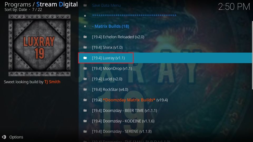 luxray kodi build