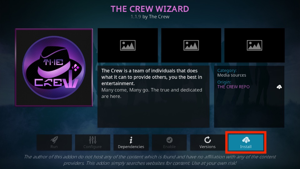 How to install The Crew wizard kodi builds