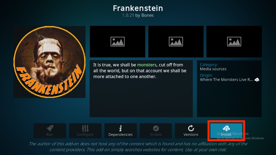 How to Install Frankenstein Kodi Addon