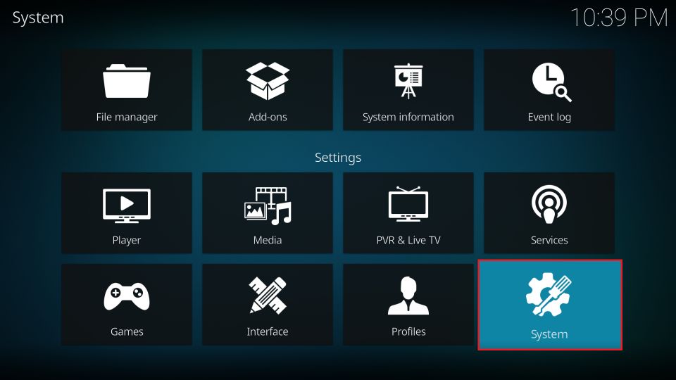 Open Systems menu