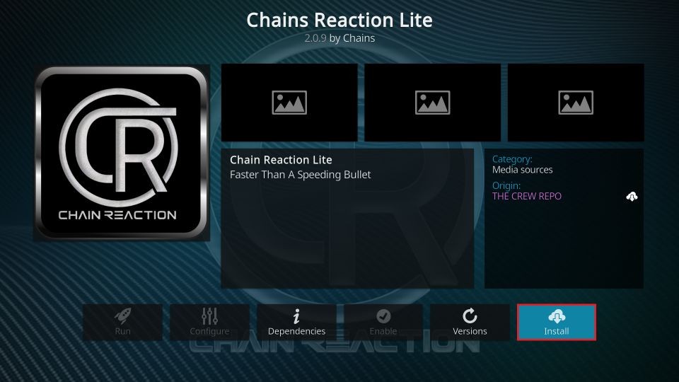how to install chains reaction lite addon