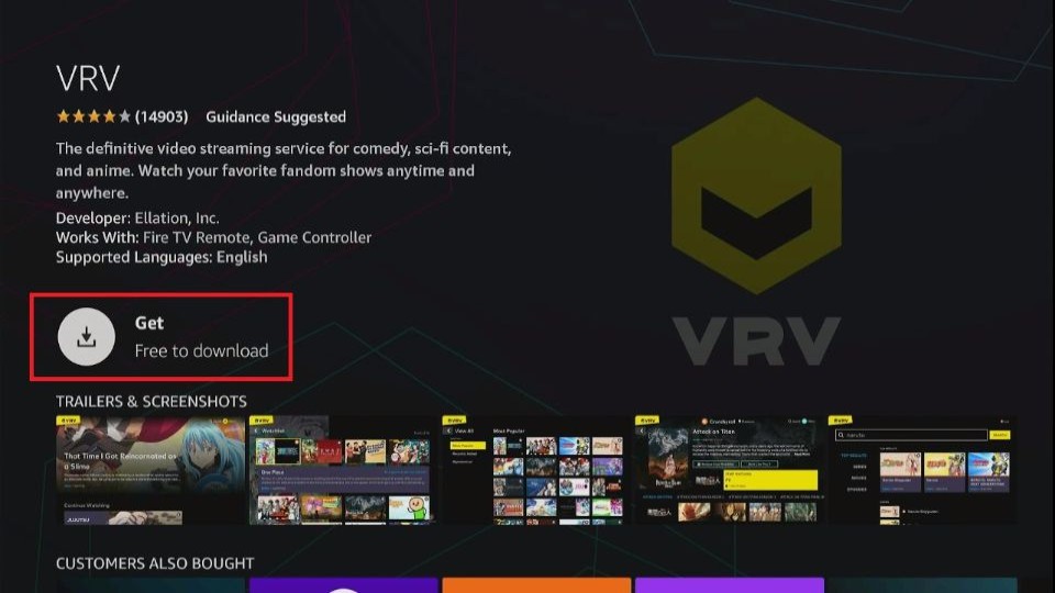 how to get vrv on firestick