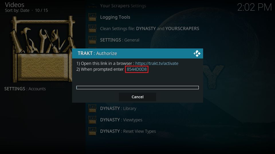 how to install dynasty kodi addon