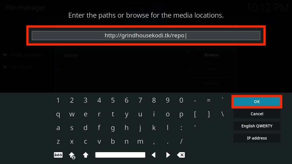 type the url of Grindhouse Repository