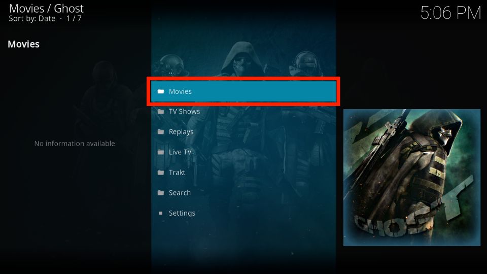 select movies option