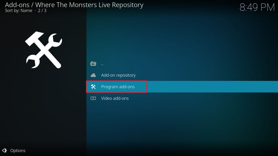 Choose Program add-ons