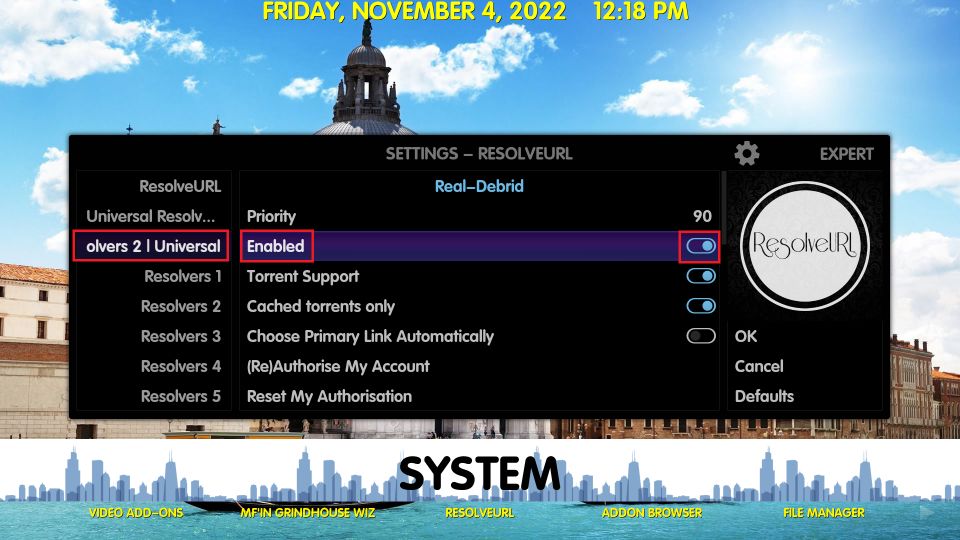 enable Universal Resolvers 2
