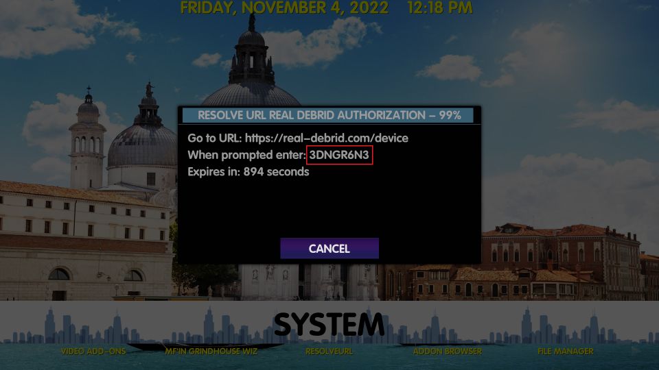 authentication code