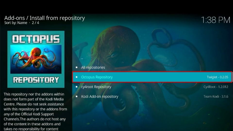 click octopus repository