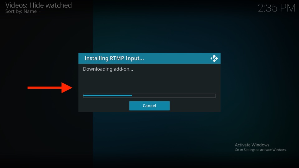 install RTMP Input