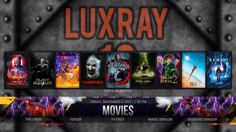 luxray kodi build home screen