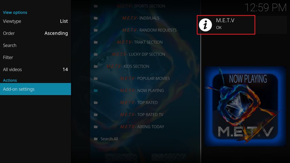 how to install METV Kodi addon