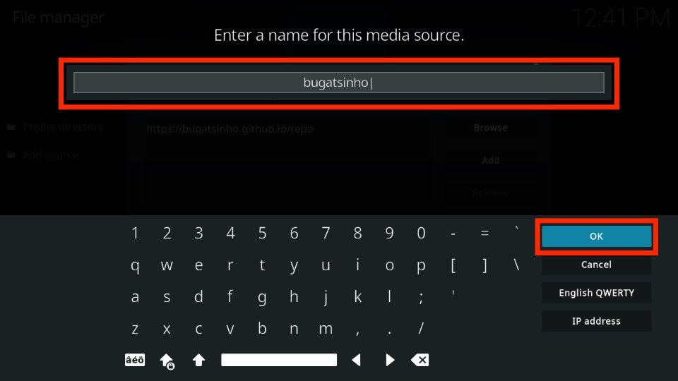 enter the name of media source