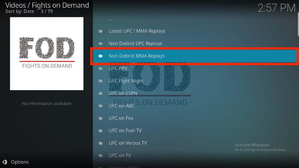 non-debrid mixed martial arts replays