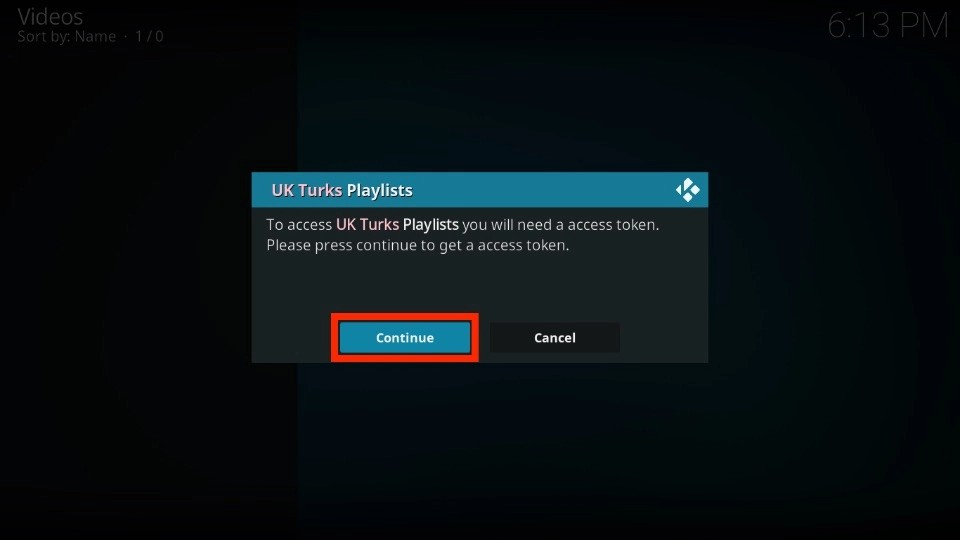 click on continue button